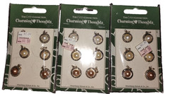 The Card Collection Charming Thoughts Button Pearl Charms 3 Pkg NTW