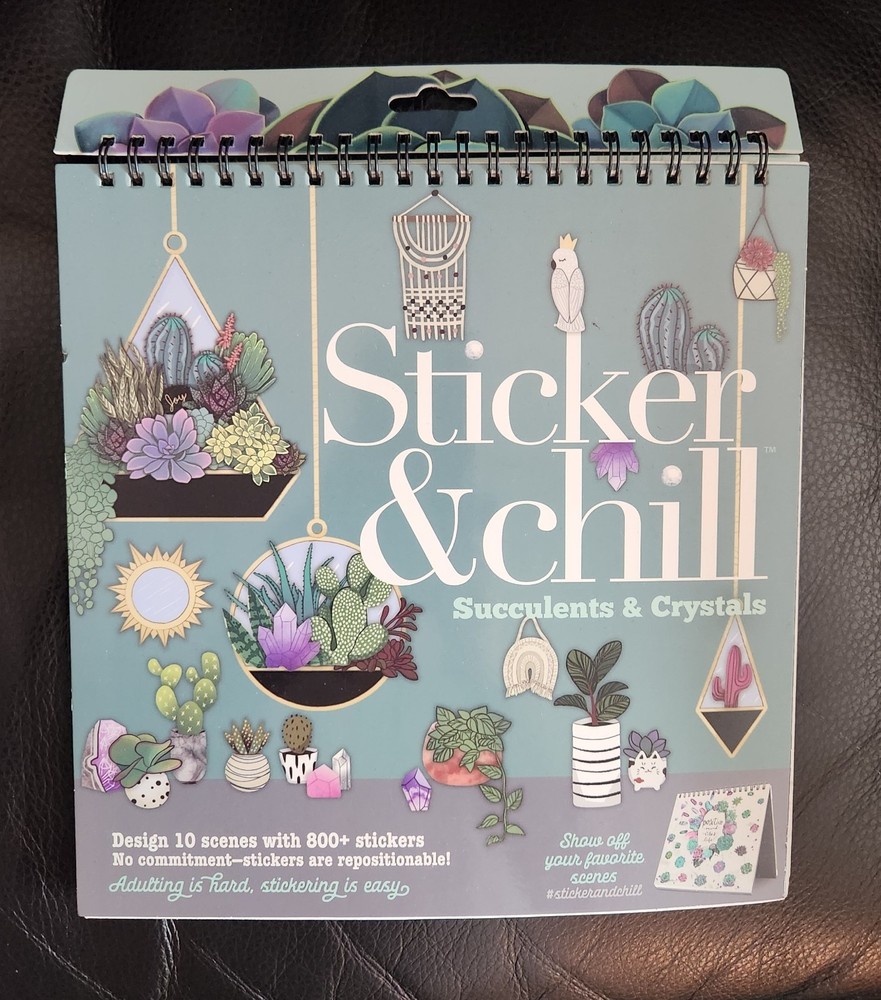 Sticker&Chill Succulents & Crystals Repositional Stand Up Sticker Book