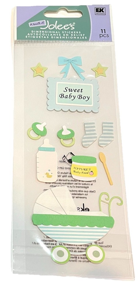 Jolees Boutique Sweet Baby Boy Stroller Infant Bottle food Scrapbook Stickers
