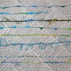 Fiber Art Yarn Journal Scrapbook Mixed Media Gift Wrap 24 Yds «Tide Pool»