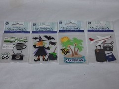 SET of 4 Packages Sandylion Essentials Scrapbooking Stickers Travel Witch NEW