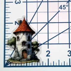 Fairy Tale Castle House Clear Vinyl Decal Sticker Water Resistant Laptop Gift