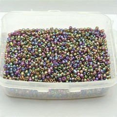 4000 Pcs Glass Beads 2mm(10/0) Transparent AB + Storage Box Colour Choice
