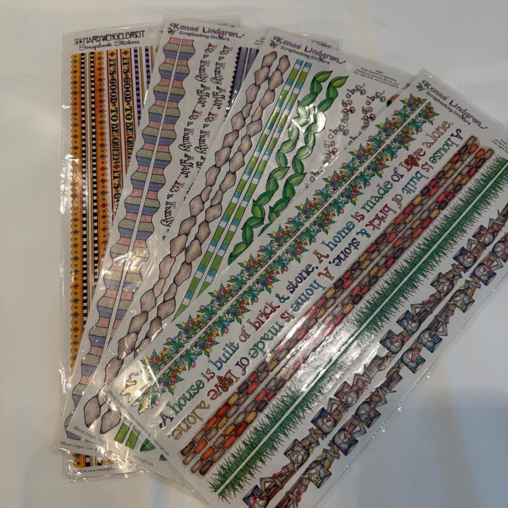 Creative Imaginations Mary Engelbreit Renae Lindgren Border Stickers 4 Sheets