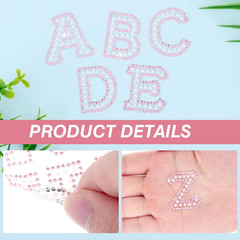 107 Pcs Pearl Letter Stickers,3 Sheets A-Z Glitter Rhinestone Letter and 1 Sheet