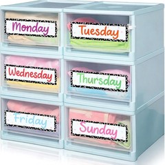 36 Pcs Back to School Days of The Week Stickers for Drawers, Color Large Day …