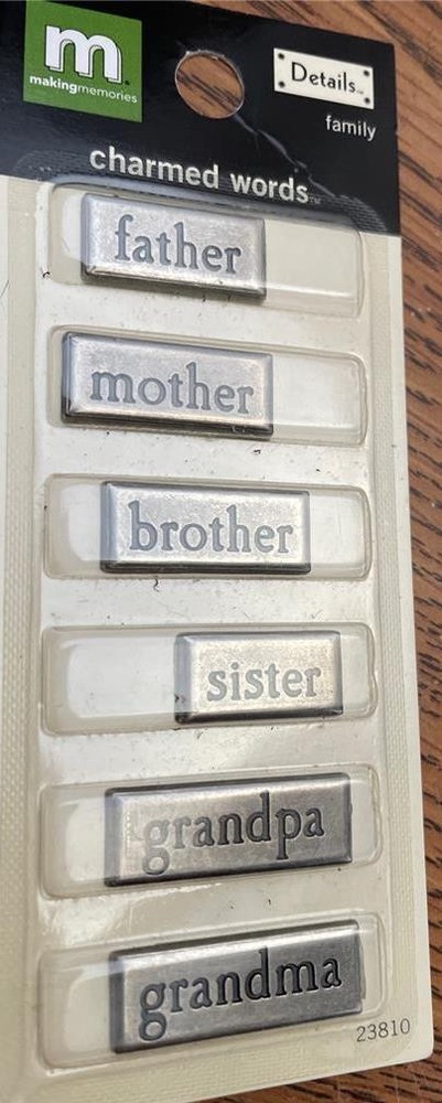 New Making Memories CHARMED WORDS METAL FAMILY pewter free USA ship