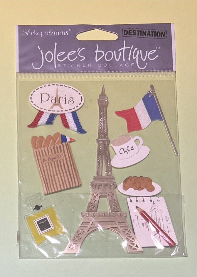 Jolee’s Boutique PARIS Destinations 8pcs Dimensional Scrapbooking Stickers RARE