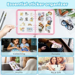 Sticker Organizer Binder Sticker Storage Organizer Reusable Sticker Book Coll…