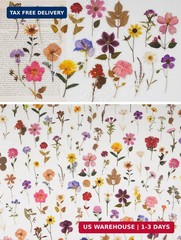 Knaid Pressed Flower Themed Stickers Set (320 Pieces) Dried Flowers Resin Sticke