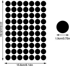 Dot Stickers, 3/4 inch Coding Labels Circle, Circle Stickers, 3500 Pieces Black
