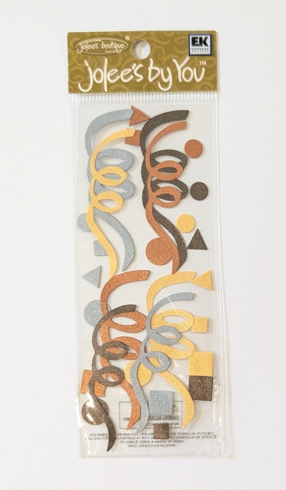 Jolee’s Gold & Silver Confetti & Streamers Mini Pack Of Scrapbook Embellishments