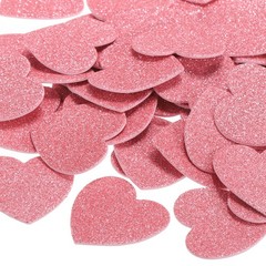 1.8″x1.8″ Heart Foam Stickers, 50Pcs EVA Glitters Foam Shape Sticker, Pink
