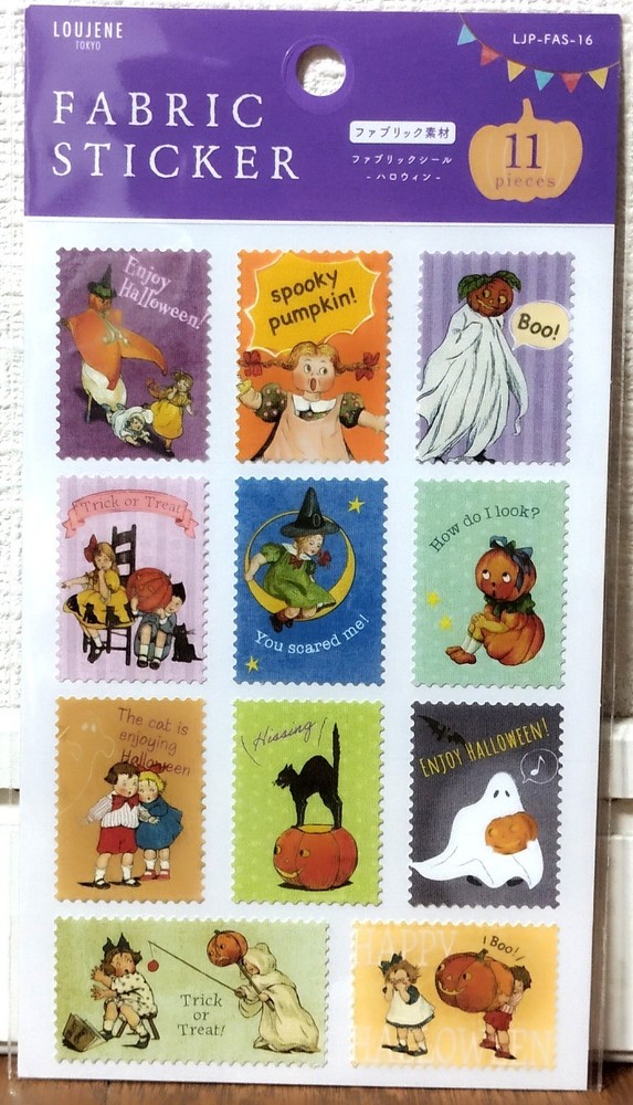 LOUJENE Tokyo Vintage Halloween Fabric Sticker 11 Kids Pumpkin Cat 2025 JAPAN