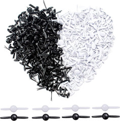 200pcs 8x15mm Black and White Metal Brads Paper Fastener Brads Scrapbooking Card