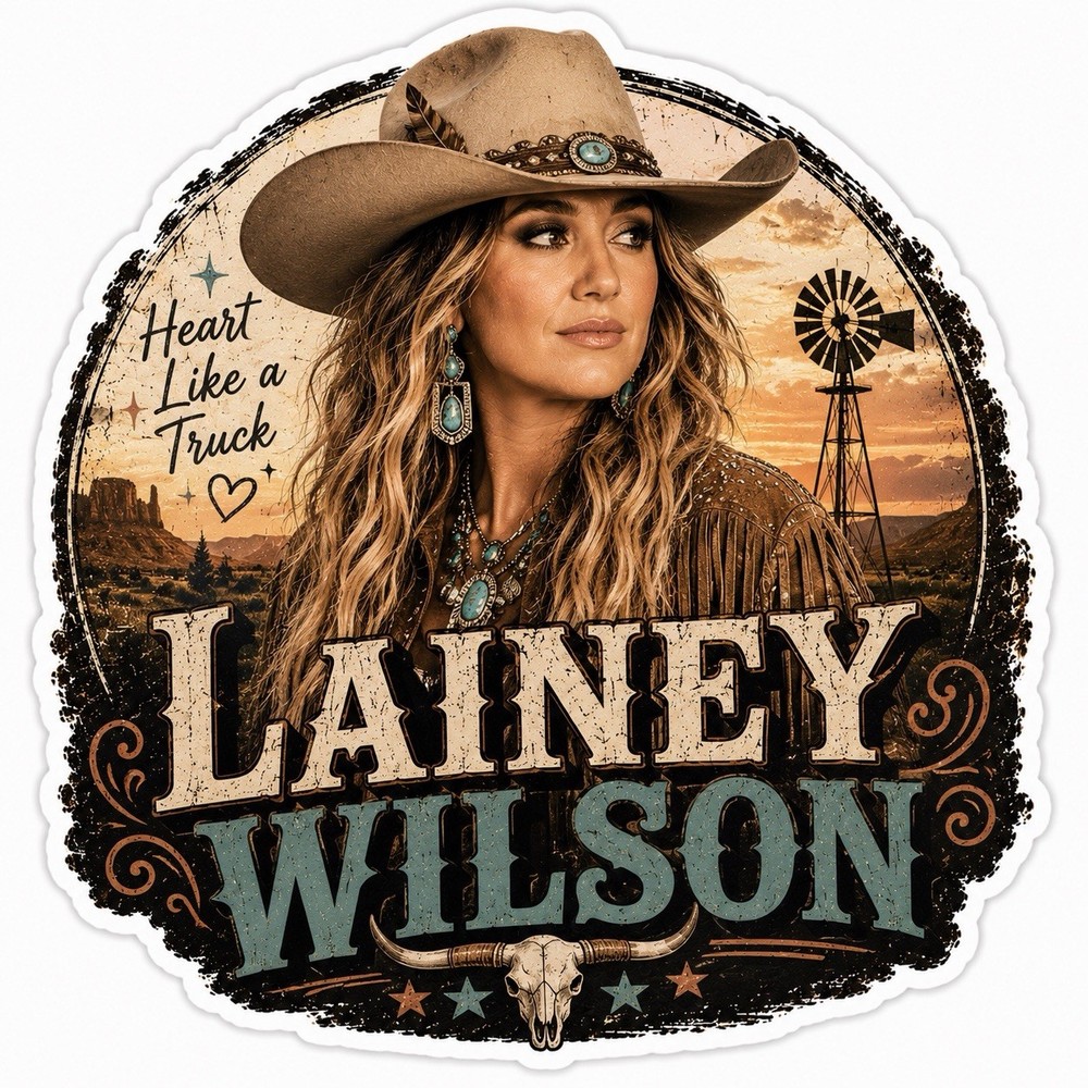 Lainey Wilson Sticker/Country/Country Music/Heart Like A Truck/Style 1