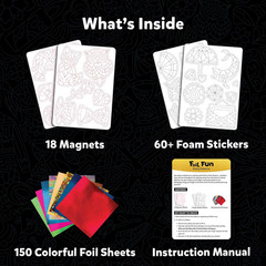 Foil Fun – Pretty Patterns, 18 DIY Magnets Mess-Free Art, Colorful Creative Part