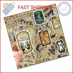 JUNEBRUSHS 324 Pcs Potion Labels Scrapbook Stickers Vintage Gothic