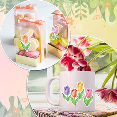 1000 Pcs Spring Floral Stickers Roll Colorful Tulip Flower Adhesive Decals