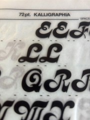 6 Letraset INSTANT LETTERING Transfer Letters 72pt Kalligraphia nice 2