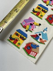1 Sandylion Vintage full Strip Kromekote Birds & Birdhouse Stickers Birdhouses