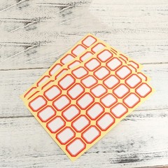 Coated Paper Name Stickers Red Adhesive for Organization Marking Home Office Use