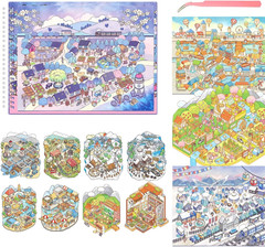 12 Sets 3D Scene Sticker Books for Kids and Adults – Miniature Stickers