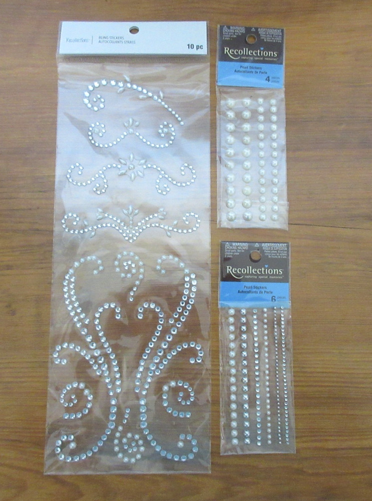 Recollections Pearl & Rhinestone Bling Stickers Scrapbook Card Making 20 Strips!