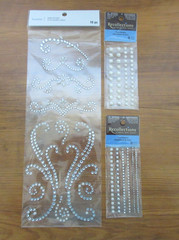 Recollections Pearl & Rhinestone Bling Stickers Scrapbook Card Making 20 Strips!