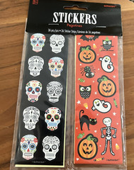 Amscan Halloween Stickers 36 Pcs/Strips Sugar Skulls Skeletons Ghosts Witches
