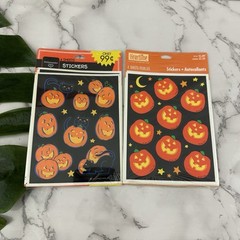 Hallmark Vintage 90s Halloween Stickers Lot of 2 Black Cats Jack-o-lantern