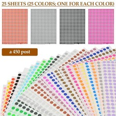 Foccts 25 Colores De 6 Mm Con Puntos Redondos, Pegatinas Pequenas Con Puntos …