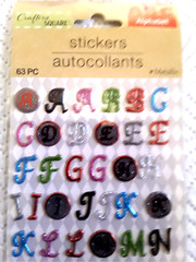 Letter Alphabet Stickers 63 Pieces Metallic Red Blue Green New