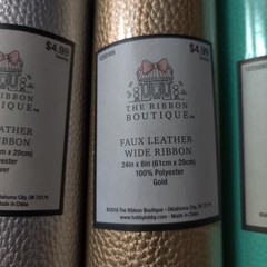 5 Faux Leather Wide Ribbon Rolls & 6 Felt Sheets 12″ x 9″ Pastel Colors Crafts