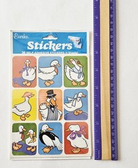 Vtg Goose Stickers Eureka Paper Magic Group Geese White Ducks