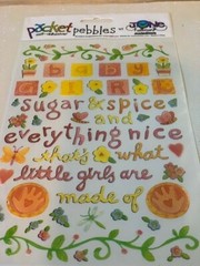CREATIVE IMAGINATIONS 3D EPOXY STICKERS PACKET PEBBLES BABY GIRL SUGAR SPICE
