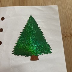 Vintage Stickopotamus Foil Christmas Tree Stickers Pine Evergreen