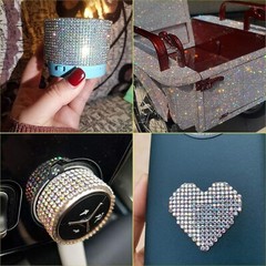 Bling Rhinestone Sticker DIY Car Decoration Stickers Self-Adhesive Hotfix Gli…