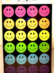 Rainbow Smiley Face & Star Stickers 10 Sheets Multi Color Reward Craft Scrapbook