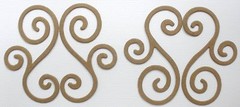 Create ~ 3 HEART FLOURiSH SWiRL ~ Designs Bare Chipboard Die Cuts