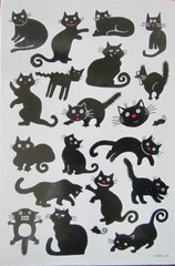 Vintage American Greetings Forget Me Not Stickers Sticker Zone ~ Black Cats