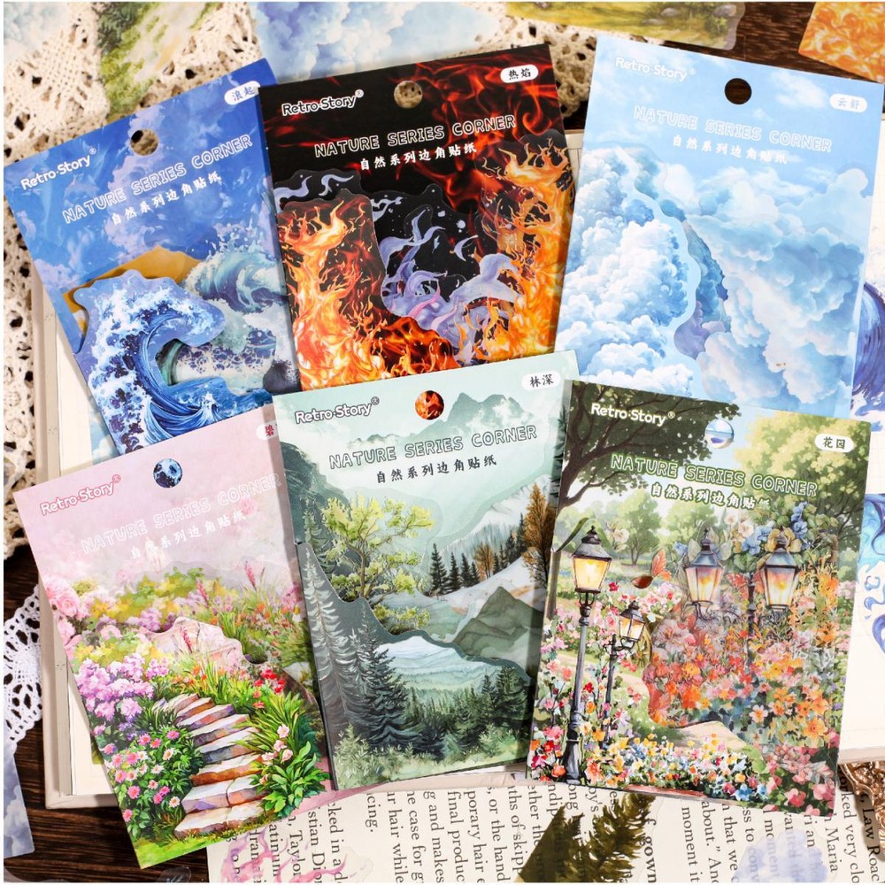 20Pcs Natural Scenery PET Stickers Journal Planner Crafts Scrapbooking Sticker