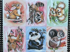 Vtg Eureka Woodland Animals Stickers Christmas Baby Koala Raccoon Panda Rabbit