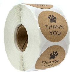 40 DOG PAW THANK YOU STICKERS ENVELOPE SEALS LABELS 1″ ROUND FAST SHIPPING