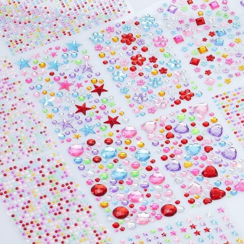 3200Pcs Self-Adhesive Gem Stickers and Rhinestones for Crafting
