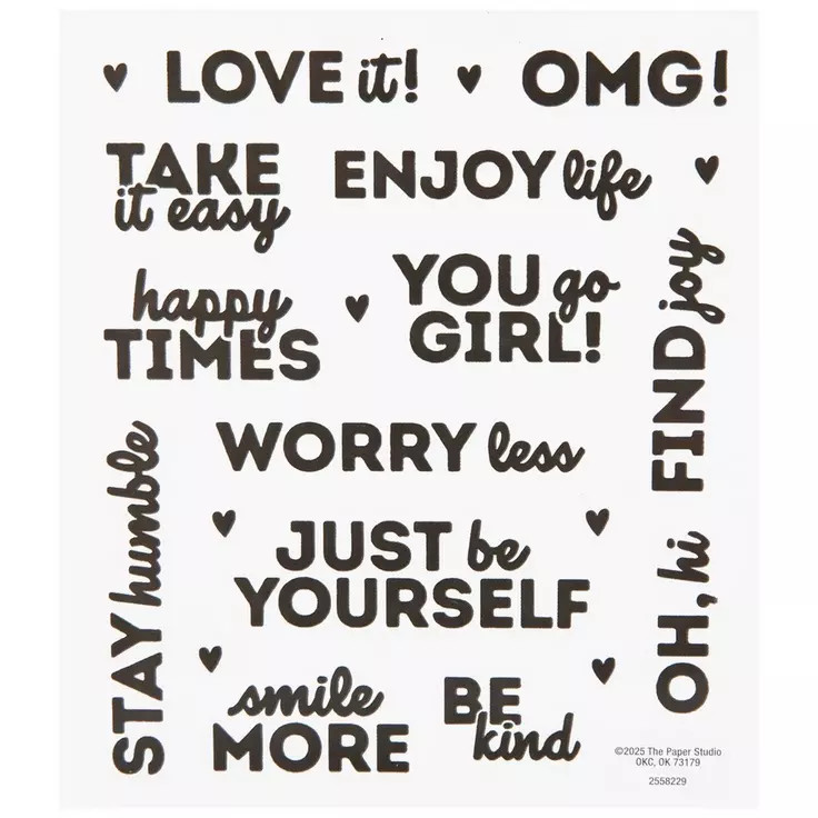 2 Sheets Inspirational Encouraging Phrases Love Stickers Crafts Planner Supply