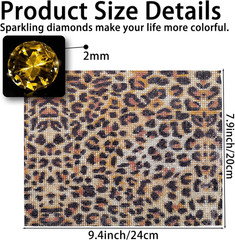 12000PCS Leopard Print Rhinestone Sticker with 2Mm Rhinestone Crystal Bling Self