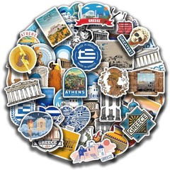 50 Pcs Greece Travel World Stickers City Souvenirs Stickers Waterproof Vinyl