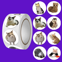 100Pcs/500Pcs Cartoon Meme Cat Stickers for School Reward Stickers Classroom Dec