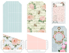 Romantic Garden Loaded Pocket Tags Card Toppers Suppy Scrapbook Junk Journal